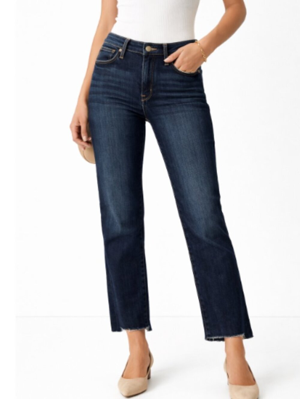 FRAME Le High Straight Jeans Dark Wash Size 26